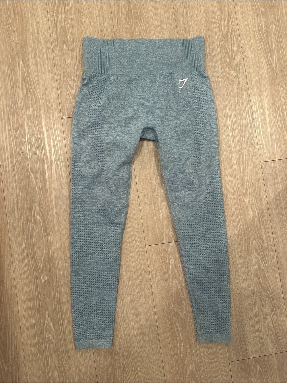 Gymshark Seamless High-Waist Leggings in Heather Teal Blue